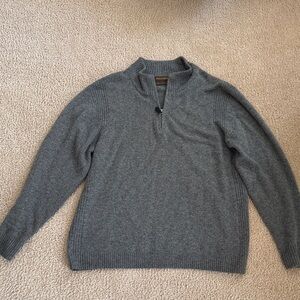 Classic Gray Zip-Up Sweater for Men